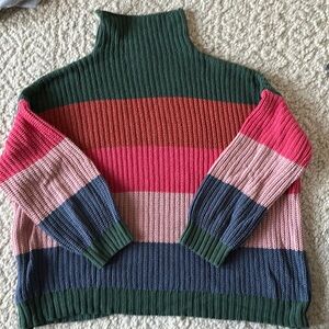Oversized Mockneck Shaker Knit Sweater xs/s